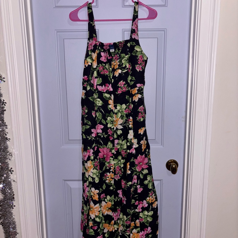 Old Navy Pink and Green Floral Dress